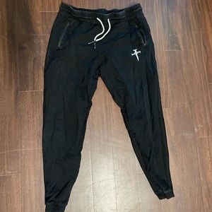 Three Nails black joggers althetic gym workout sweatpants XL
